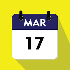 independence day calendar icon, new calendar, 17 march icon with yellow icon