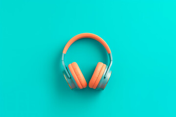Pair of Headphones Cute colors. Minimalistic Illustration.