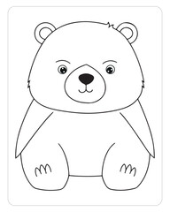 Cute Panda, Panda Illustration, Bear Illustration, Panda Vector, Animals Coloring Pages, Black and White