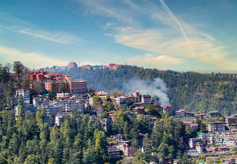 Obraz premium A shot of houses on hiills 