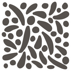 Groovy polka dot square banner Abstract retro art aesthetic 70s style. Trendy 1960s color silhouette groovy background. Cute vintage design in black and white color poster. Vector illustration