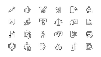Fototapeta na wymiar Taxes and accounting line icons collection. Big UI icon set in a flat design. Thin outline icons pack. Vector illustration.