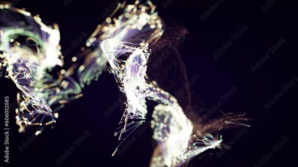Poster colorful abstract stylish particle and plexus system on dark background. for a festive atmosphere. s