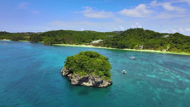 Shot of the beautiful rocky islets near Boracay Island, Malay, Aklan, Philippines