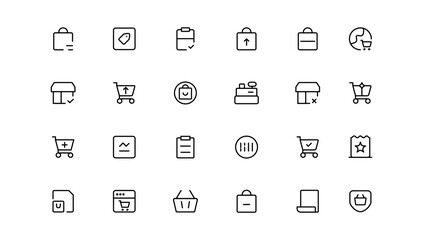 E-Commerce line icons set. E-Commerce outline icons collection. Shopping, online shop, delivery, marketing, store, money, payment, price