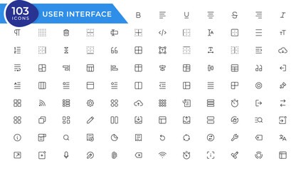 Ui ux icon set, user interface iconset collection.