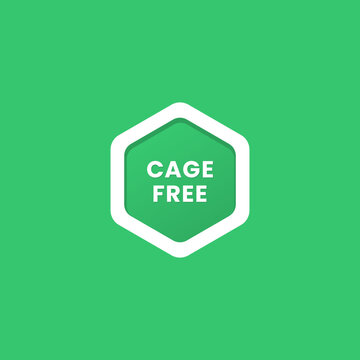 Cage free label or Cage free icon vector isolated in flat style. Best Cage free label for product packaging design element. Simple Cage free icon for packaging design element.