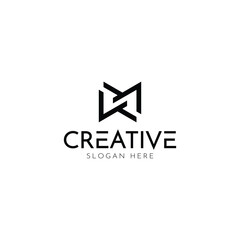 Letter K logo or KM initials two modern monogram clever symbol concept. Creative Line sign design. Graphic Alphabet Symbol solutions for Corporate, brand identity designs, etc