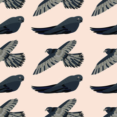 Pattern with falcon, swift bird.