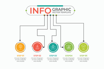 Vector infographic template for diagram, graph, presentation, chart, business concept with 5 options.