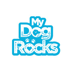 teks MY DOG ROCK suitable for t-shirt merchandise print on demand, vector template