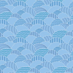 Decorative seamless border pattern. Vector illustration with abstract waves or dunes. Geometric ornament