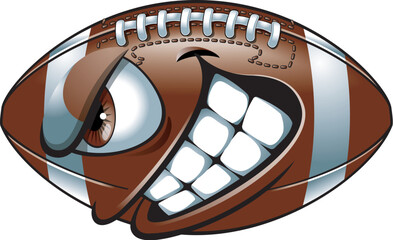 Cartoon style american gridiron football ball mascot
