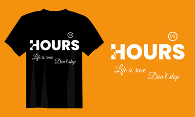 Life is Race Don't Stop T Shirt design template vert simple and minimalist design.