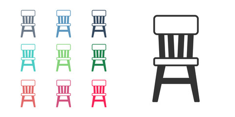 Black Chair icon isolated on white background. Set icons colorful. Vector