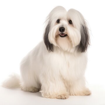 Havanese dog isolated on white background. Generative AI