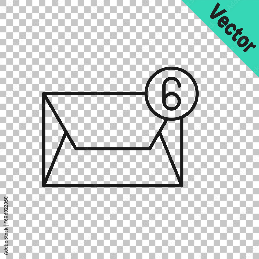 Poster black line mail and e-mail icon isolated on transparent background. envelope symbol e-mail. email me
