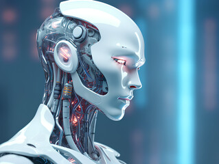 Futuristic android created with Generativ Ai technology 