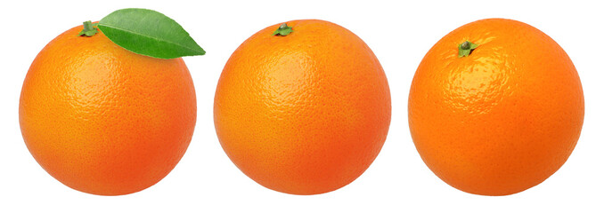 orange fruit with leaves isolated, Orange fruit macro studio photo, transparent png, PNG format,...