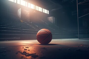 basketball in the middle of the court. Generative ai