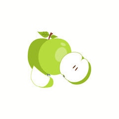 of apple on white background.Vector