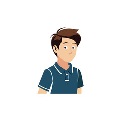 professional young boy avatar profile picture wearing blue shirt vector illustration template design