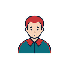 young boy avatar profile picture with red hair vector illustration template design