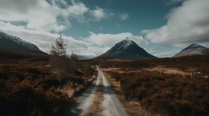 Embark on a scenic road trip through the stunning Scottish Highlands, where you'll drive along winding mountain passes. Generated by AI.
