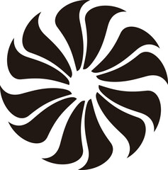 black and white flower pattern circular