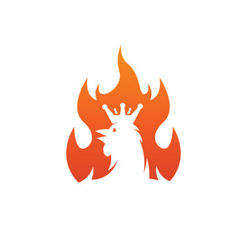Hot Chicken Logo Design Vector