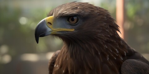 Fototapeta premium Close-up portrait of an eagle, eagle head, Generative AI