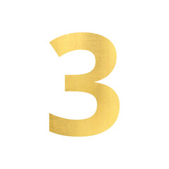 3 number with gold glitter