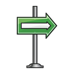 Road sign vector icon.Color vector icon road sign isolated on white background .