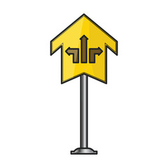 Road sign vector icon.Color vector icon road sign isolated on white background .