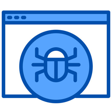 recommend clip art: Bug blue outline icon