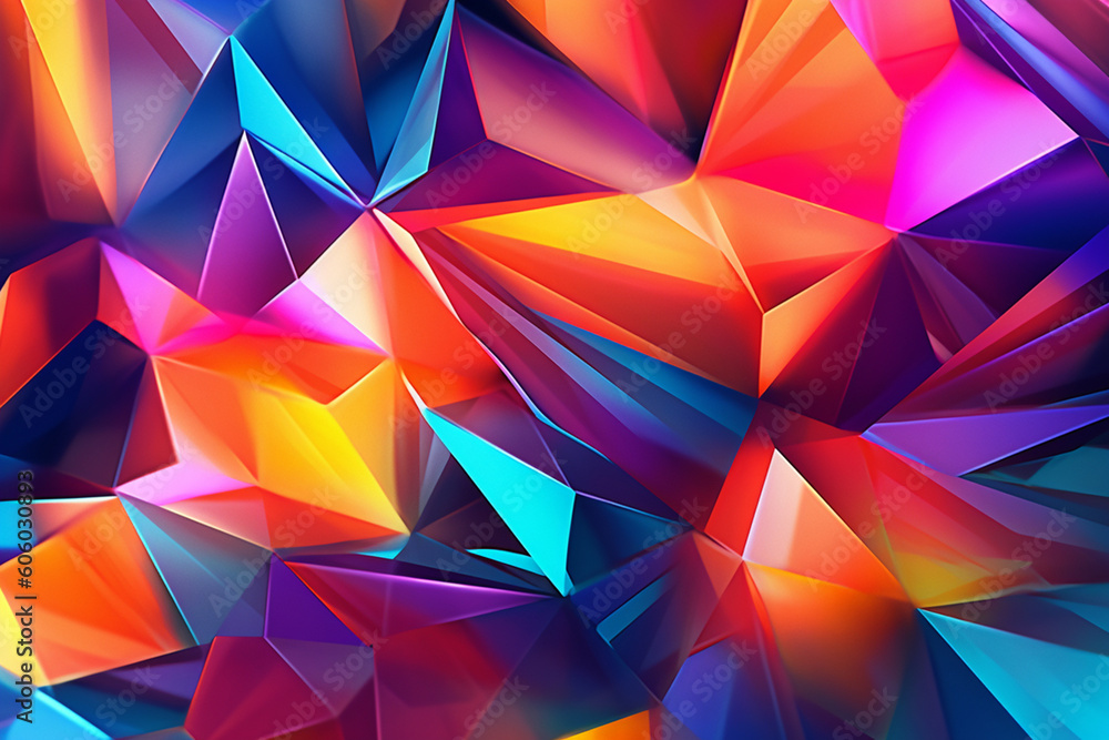 Aufkleber an abstract geometric pattern with overlapping shapes and vibrant colors, reminiscent of the energy 