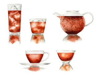 アナログ水彩ほうじ茶の入れ方図解