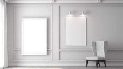 White poster on the wall