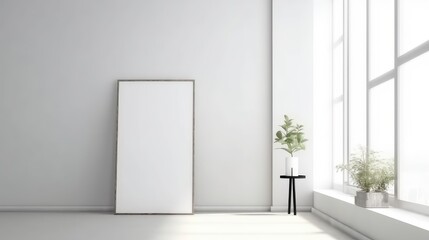 White poster on the wall