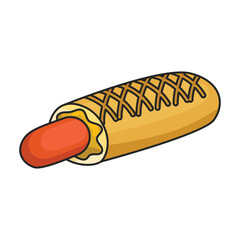 Hotdog vector icon.Color vector icon isolated on white background hotdog.