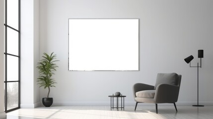 Room with blank poster