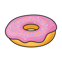 Donut vector icon.Color vector icon isolated on white background donut.