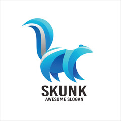 skunk illustration gradient mascot logo