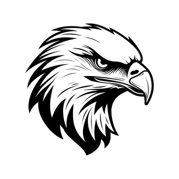 Eagle face, logo, vector illustration, isolated on white background.