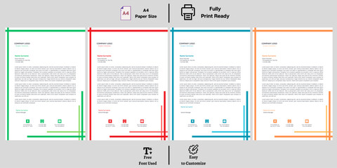 Corporate modern letterhead design template. creative modern letterhead design template for your project. Printable A4 size, Template.