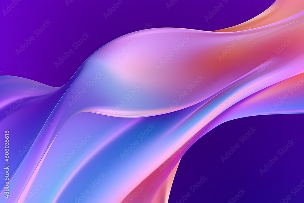 Poster colorful gradient design element with abstract fluid iridescent holographic neon curved wave in moti
