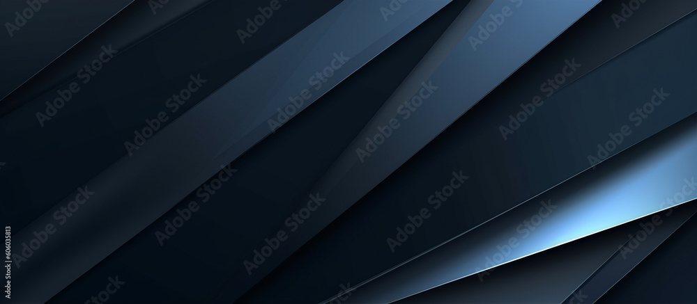Poster minimalistic metallic geometric background in black, gray, and blue with diagonal lines, stripes, tr