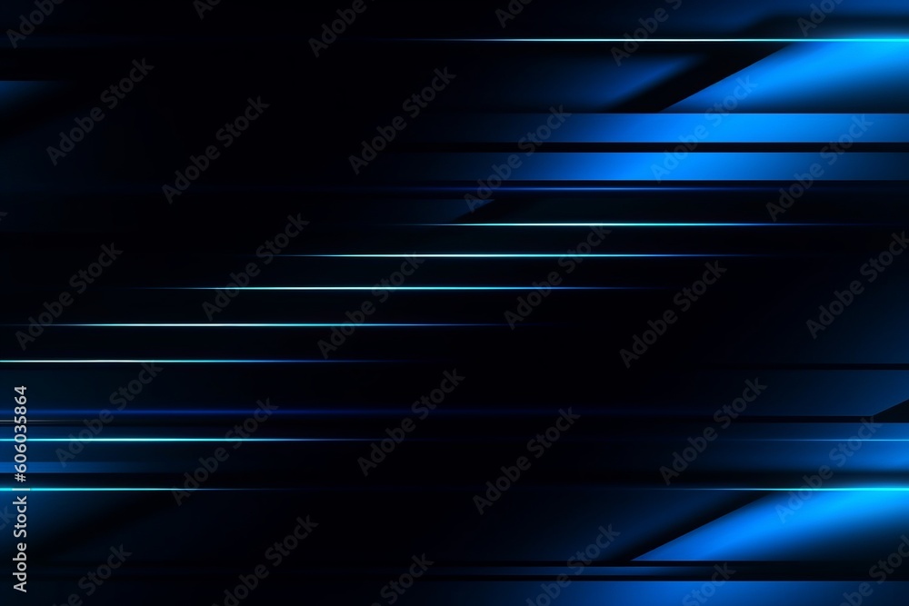 Poster modern clean design: abstract blue and black light patterns with soft tech diagonal background and m