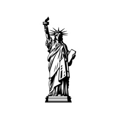 Fototapeta premium Statue of Liberty, vector art, logo, isolated on white background, vector illustration.