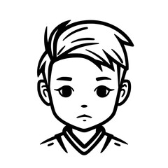 Boy portrait vector illustration isolated on transparent background
